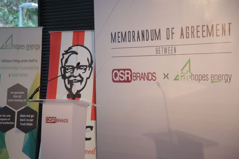 QSR BRANDS IS THE FIRST KFC FRANCHISEE IN SOUTH EAST ASIA TO TURN WASTE INTO ENERGY ON A COMMERCIAL SCALE