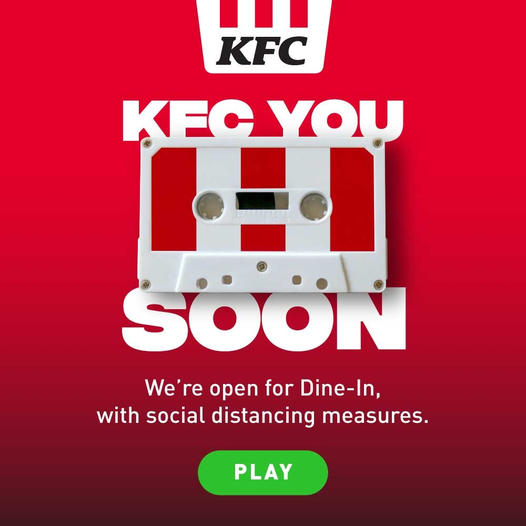 KFC LAUNCHES ‘KFC YOU SOON’ PLAYLIST TO SERENADE CUSTOMERS AS DINE-IN REOPENS